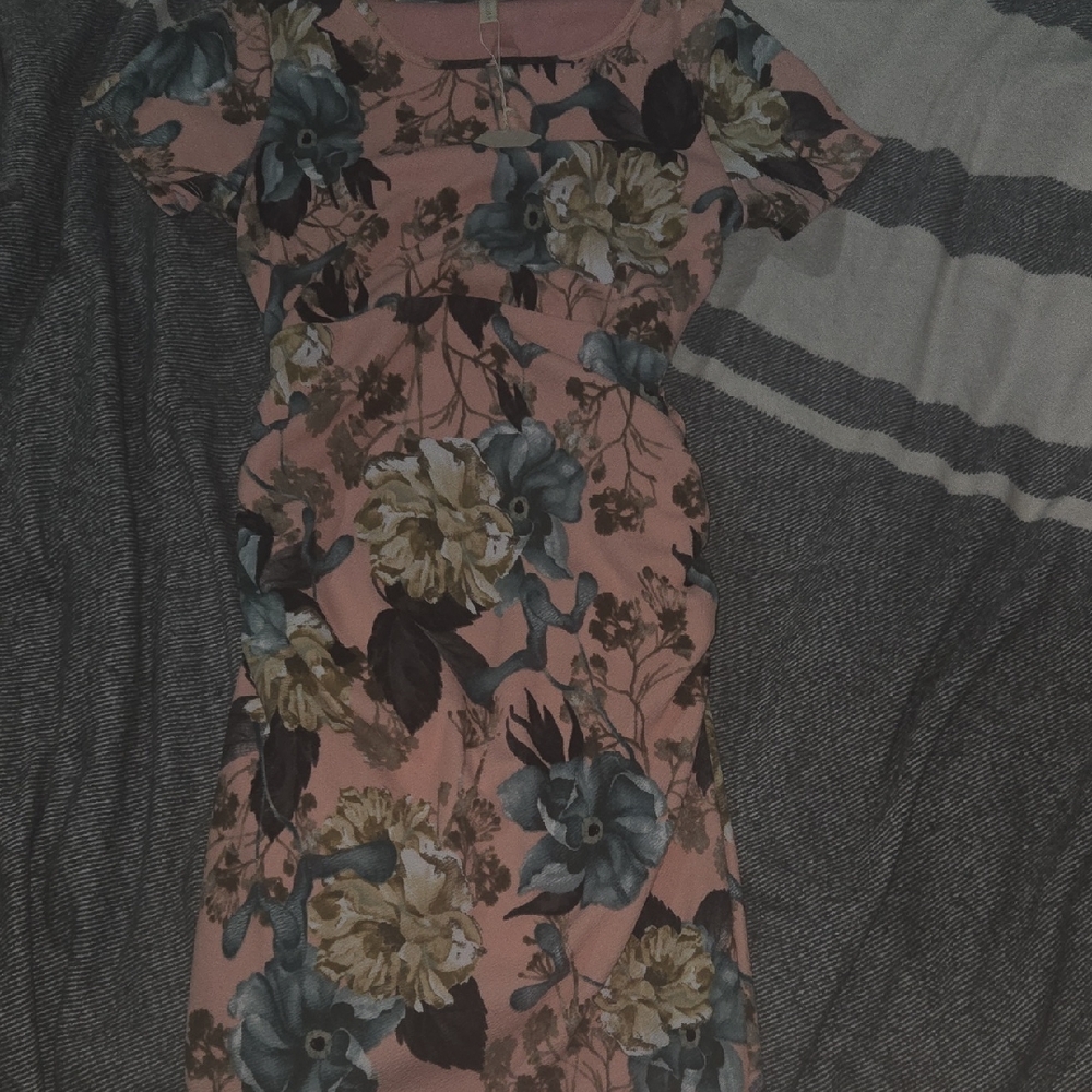 Pinkblush Maternity Floral Midi Dress with Blue and Cream Accents